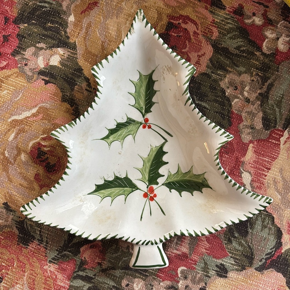 Vintage Italian Christmas Serving Dish